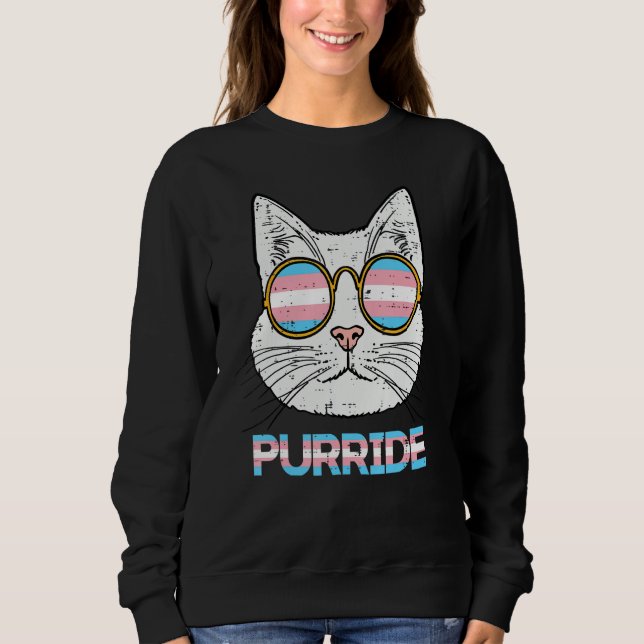 Camiseta Trans Pride Cat Purride Transgender Flag Lgbt Men  (Frente)
