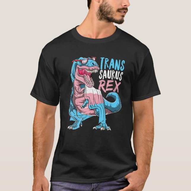 Camiseta Trans Surus Rex Allysaurus Dinosaur Transgender L (Frente)