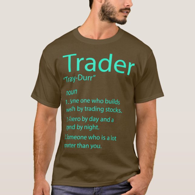 Camiseta Transações Diárias - Comerciante de Ações - Mercad (Frente)