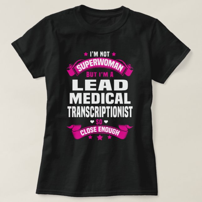 Camiseta Transcripcionista Médico Líder (Frente do Design)