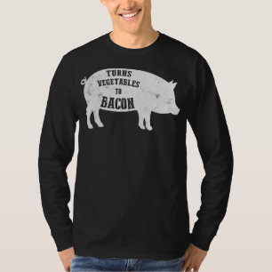 Camiseta Transforma Vegetais Em Bacon CHURRASCOS Engraçad