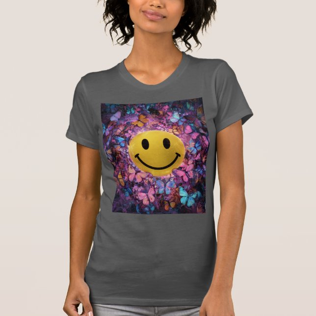 Camiseta Transformação Alegre — Felicidade em Flor (Frente)