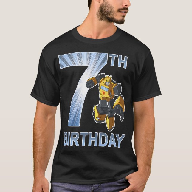 Camiseta Transformadores Bumblebee 7 Birthday Light Fill Po (Frente)
