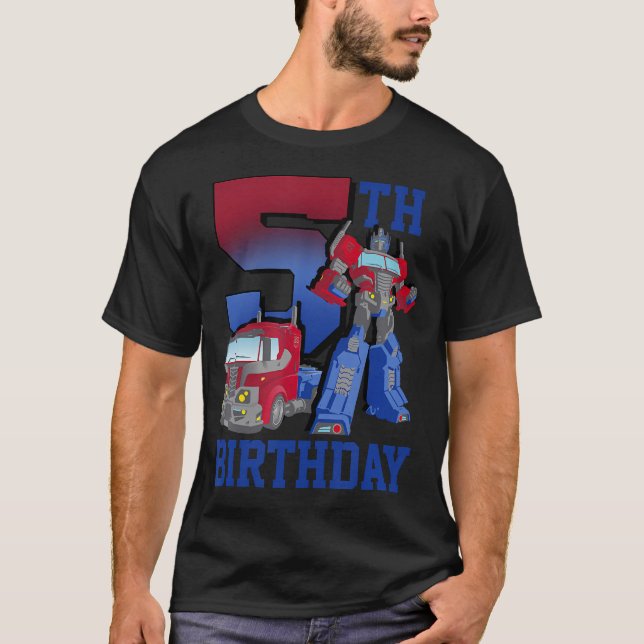 Camiseta Transformadores Otimiza Gradiente F de Aniversário (Frente)