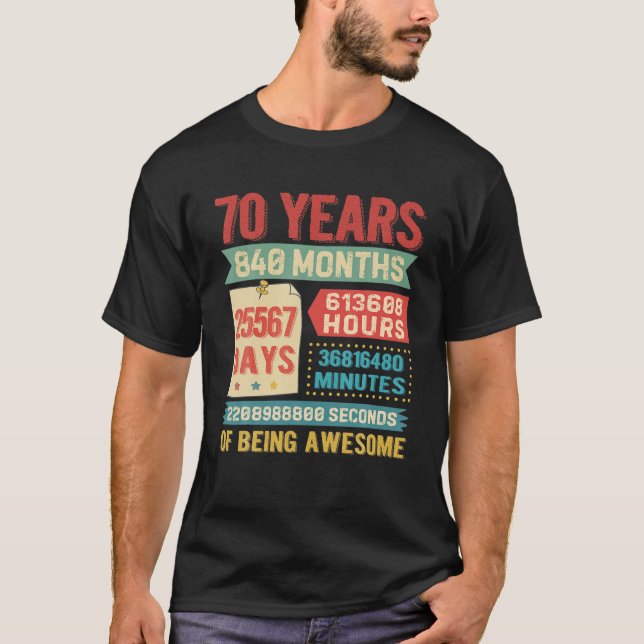 Camiseta Transformando Decorações De Aniversário De 70 De 7 (Frente)