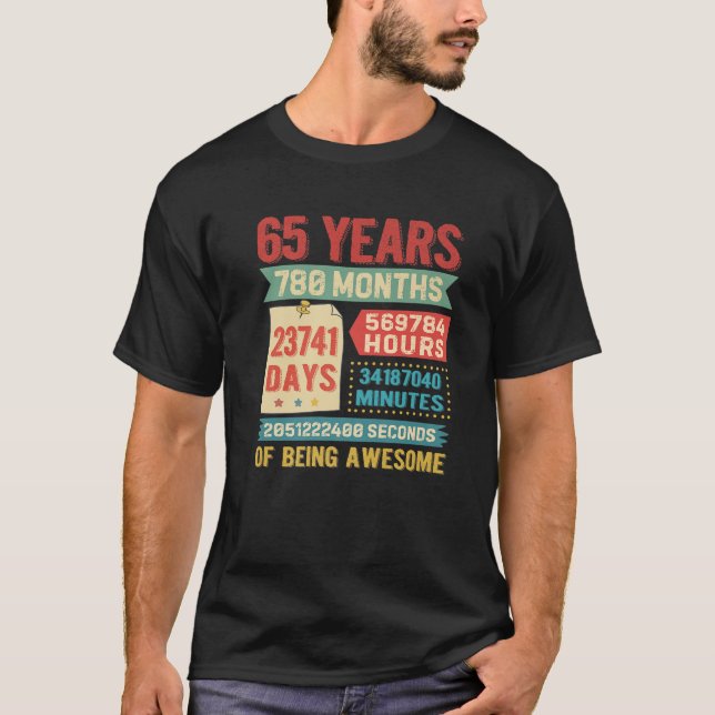 Camiseta Transformando Em 65 Anos De Idade 65 O Aniversário (Frente)