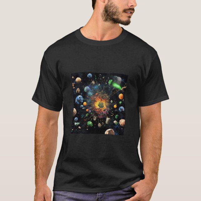 Camiseta Transformando resíduos em arte cósmica (Frente)