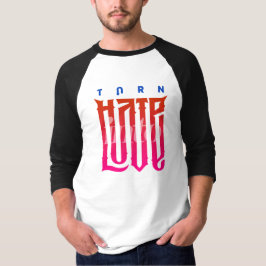Camiseta Transforme o ódio em amor | Men 3/4 Capa Raglan