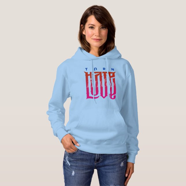 Camiseta Transforme o ódio em amor | Mulheres Hoodie (Frente Completa)