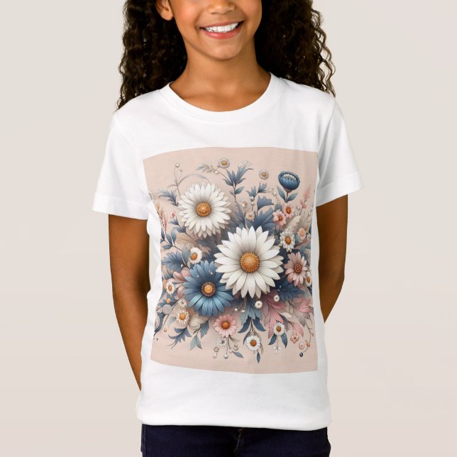 Camiseta Transforme Seu Espaço com Floral de Margarida Eleg (Frente)