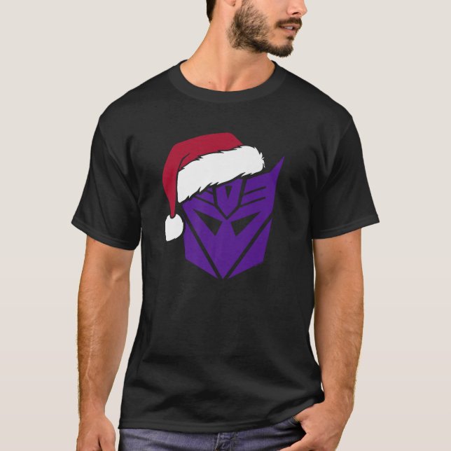 Camiseta Transformers Christmas Decepticons Santa Hat Logo  (Frente)