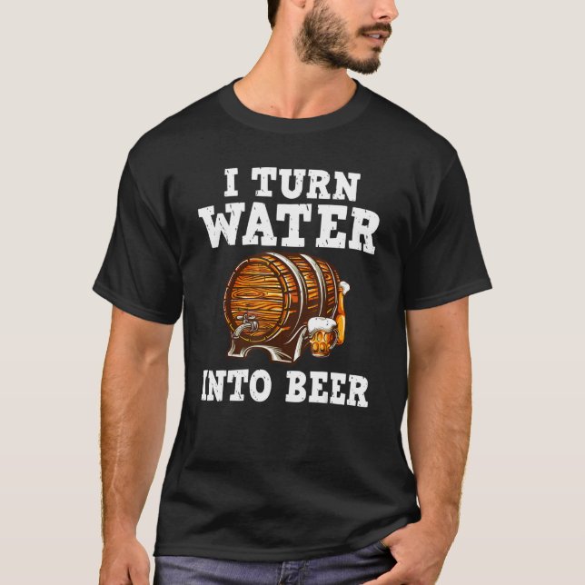 Camiseta Transformo água em cerveja Bierbauer Bier Braumeis (Frente)