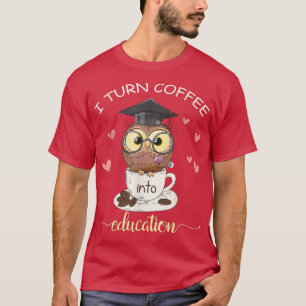 Camiseta Transformo Café Em Amante de os animais De Coruja