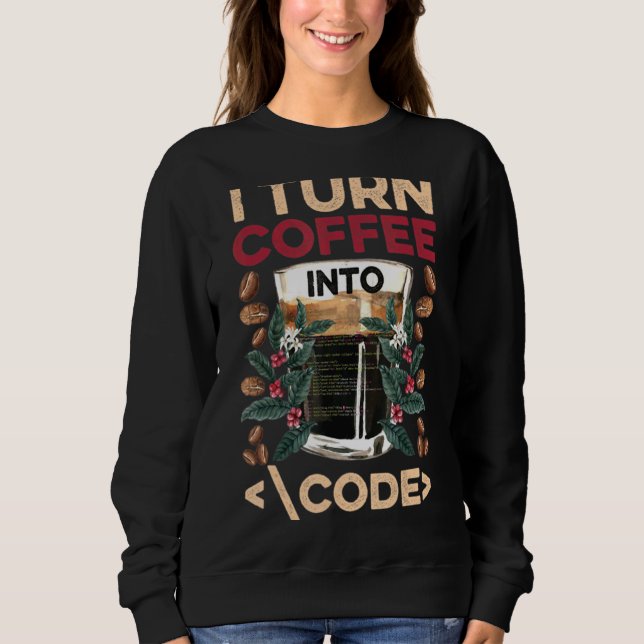 Camiseta Transformo Café Em Codificação De Desenvolvedores  (Frente)
