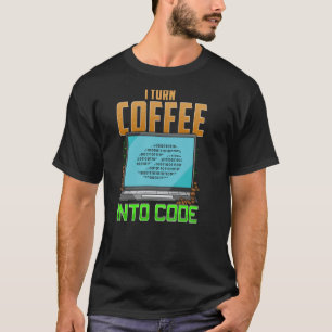Camiseta Transformo café em código