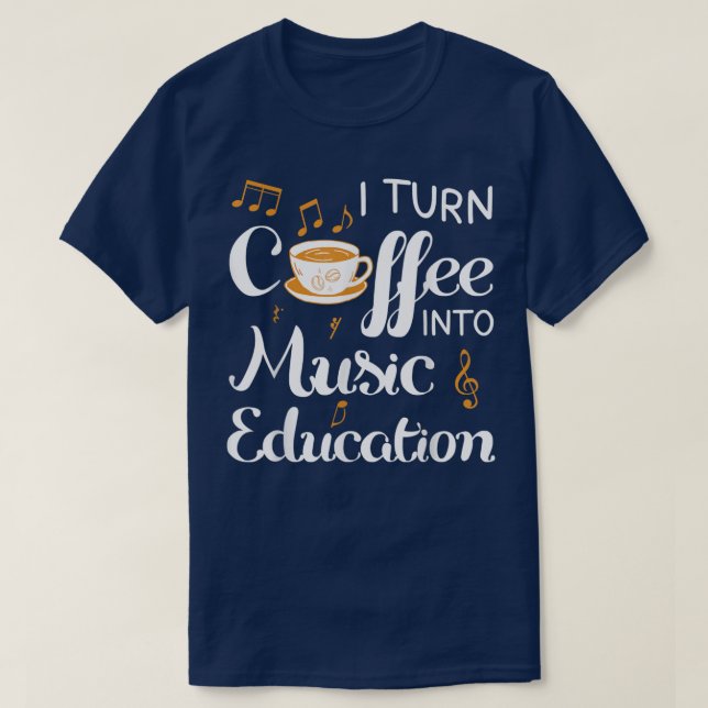 Camiseta Transformo Café Em Música, Treinador De Música J (Frente do Design)