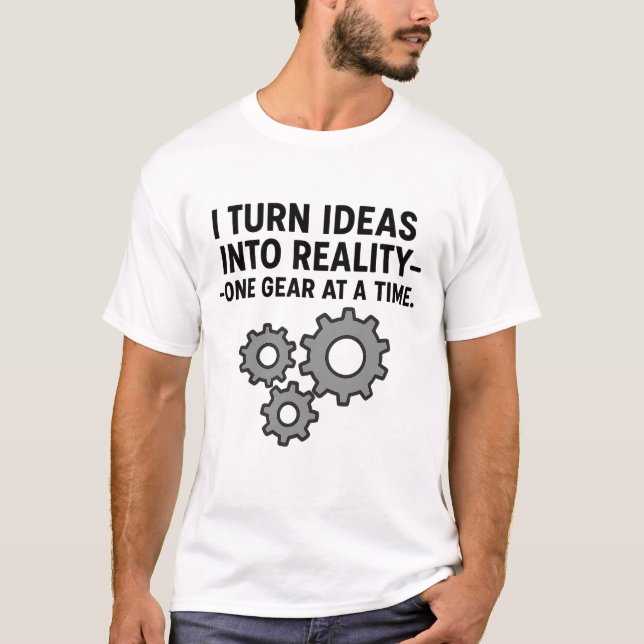 Camiseta Transformo ideias em realidade — uma velocidade de (Frente)