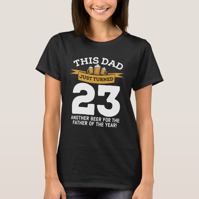 Camiseta Transformou 23 Bebendos de Cerveja, 23º Pai, Anive (Frente)