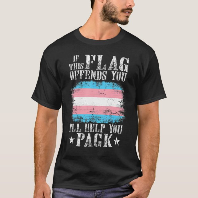 Camiseta Transgender If This Flag Offends You Trans Rainbow (Frente)