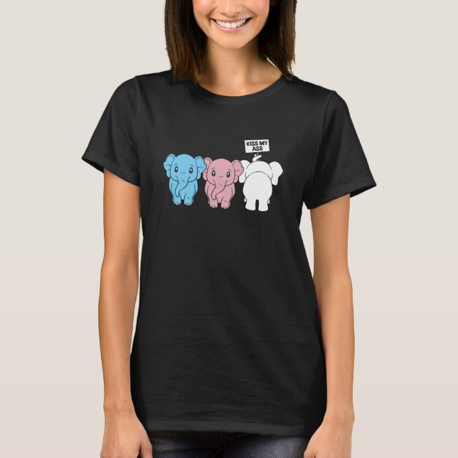 Camiseta Transgender Nonbinary Elephants  Be You Be Proud (Frente)