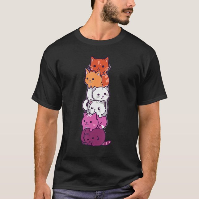 Camiseta Transgender Pride Cat LGBT Trans Flag Cute Cats (Frente)