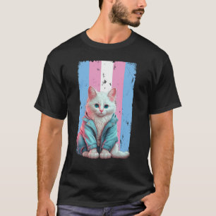 Camiseta Transgênero Cat Trans Sinalizador LGBT Orgulho Tra
