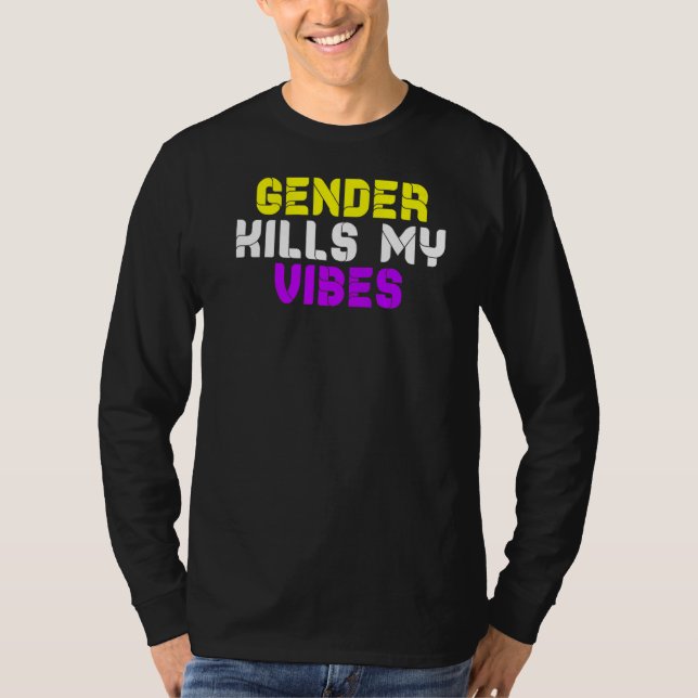 Camiseta Transgênero de Direitos Trans do Orgulho Não-Binár (Frente)
