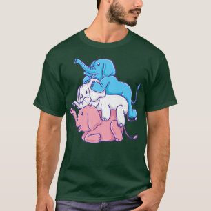 Camiseta Transgênero de Pilha Elefante de Orgulho Trans
