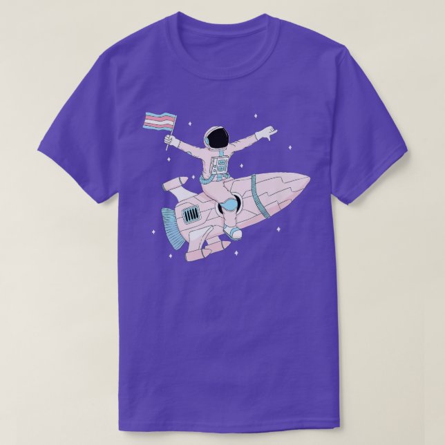 Camiseta Transgênero do Astronauta do Orgulho Trans (Frente do Design)