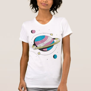 Camiseta Transgênero Exterior Galáxias Espaciais Planetas T