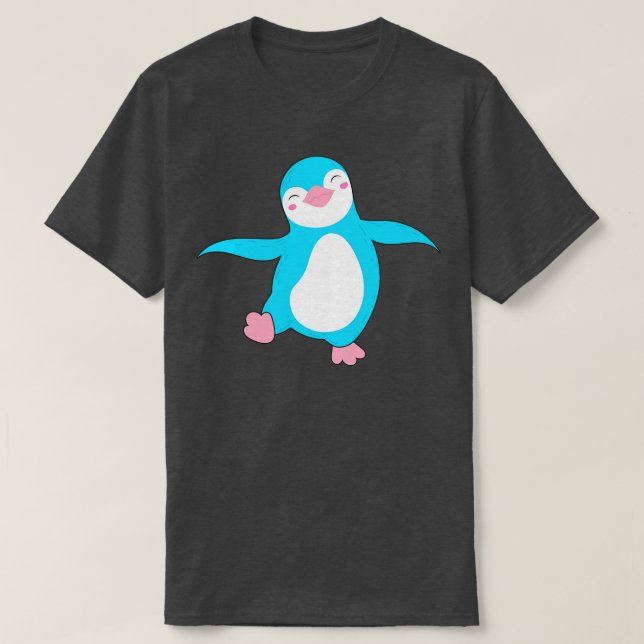 Camiseta Transgênero I do Orgulho Penguin das Cores do Sina (Frente do Design)