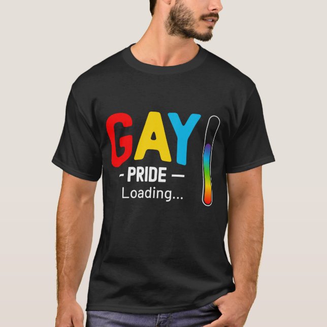 Camiseta Transgênero LGBT Mês de Carregamento de orgulho ga (Frente)