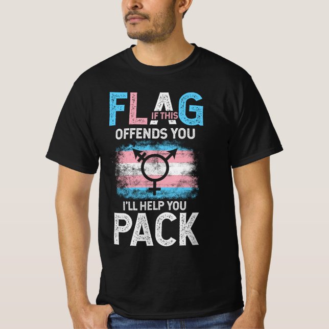Camiseta Transgênero Se Este Sinalizador Ofender A Transfor (Frente)