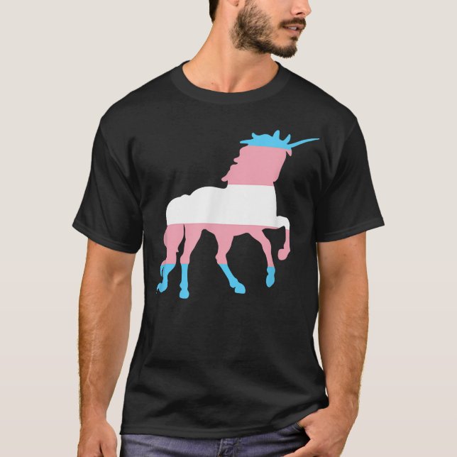 Camiseta Transgênero Unicórnio Orgulho da Bandeira (Frente)