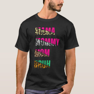 Camiseta Transição Da Mamãe Mãe Para Bruh Leopard Mo
