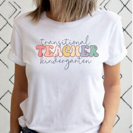 Camiseta Transitional Kindergarten Teacher Cute Pastel Gift