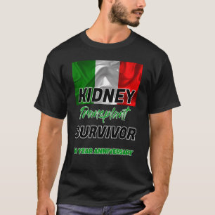 Camiseta Transplante de Rim Décimo Aniversário Sobrevivente