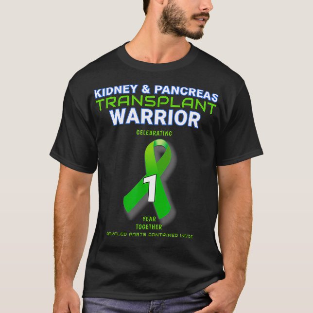 Camiseta Transplante de Rins Pancreias Aniversário Guerreir (Frente)