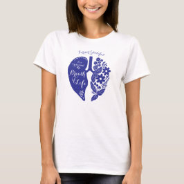 Camiseta Transplante pulmonar Flor Selvagem Respiração da V
