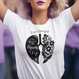 Camiseta Transplante pulmonar Flor Selvagem Respiração da V