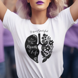 Camiseta Transplante pulmonar Flor Selvagem Respiração da V