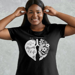 Camiseta Transplante pulmonar Flor Selvagem Respiração da V