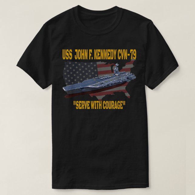 Camiseta Transportadora aérea USS John F. Kennedy CVN 79 Ve (Frente do Design)