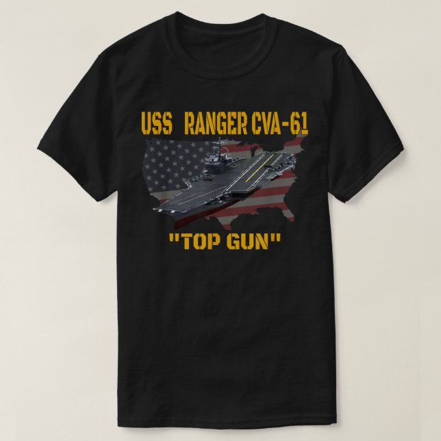 Camiseta Transportadora de Aeronaves USS Ranger CVA-61 Vete (Frente do Design)