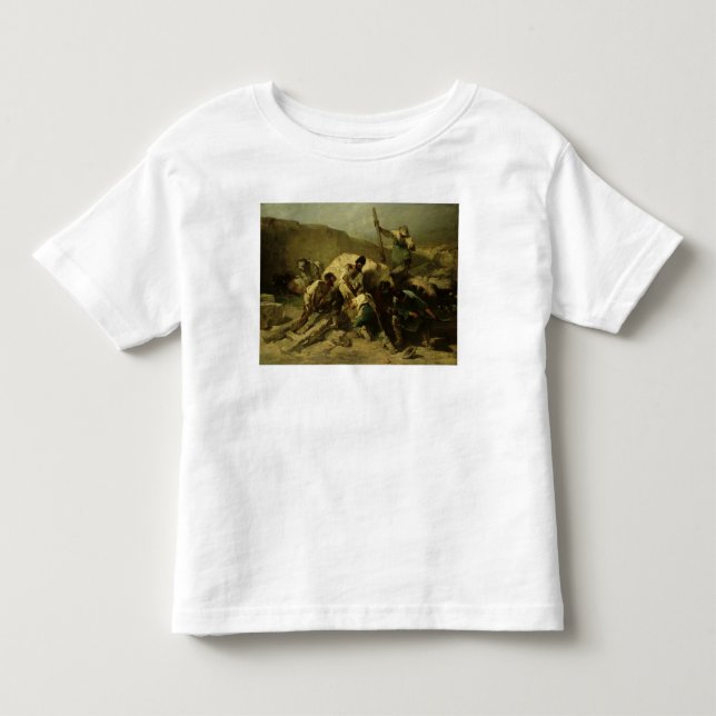 Camiseta Transportando blocos da pedra (Frente)