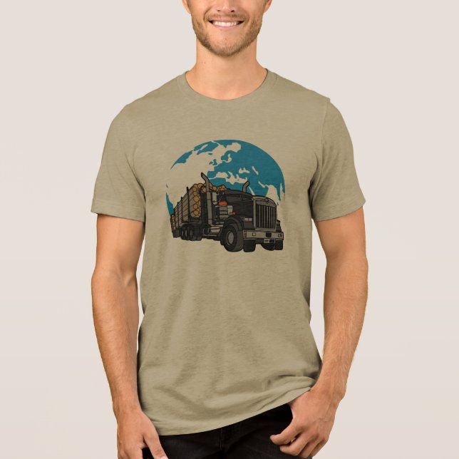 Camiseta Transporte de Madeira de Caminhão de Madeira Logís (Frente)