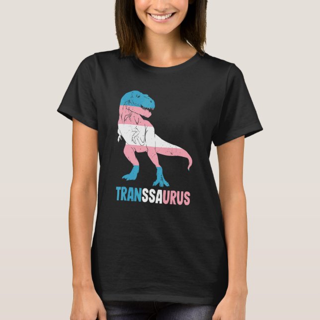 Camiseta Transsaurus Dinossauro Rex Transexual Transgênero  (Frente)
