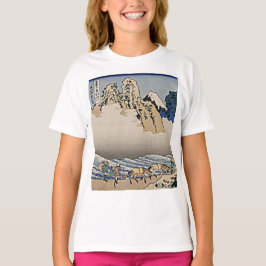 Camiseta Trás da montanha Fuji do rio Minobu Hokusai
