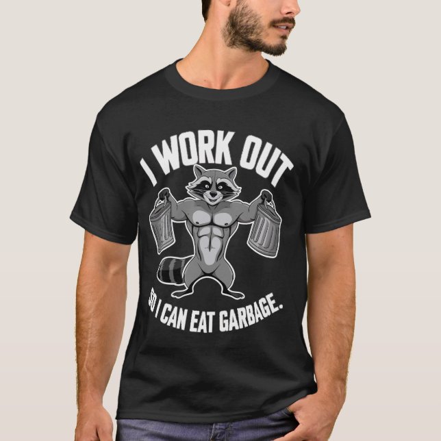 Camiseta Trash Panda Engraçado Racoon Eu Trabalho Para Que  (Frente)