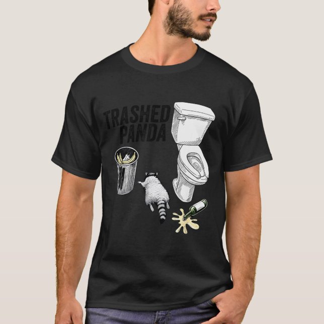 Camiseta Trashed Panda, Funny Drunk Raccoon, Trash Panda Hu (Frente)